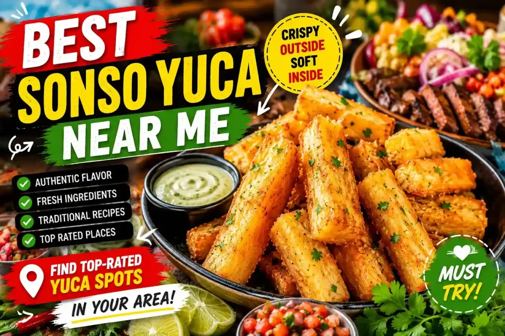 Crispy yuca fries and vibrant toppings