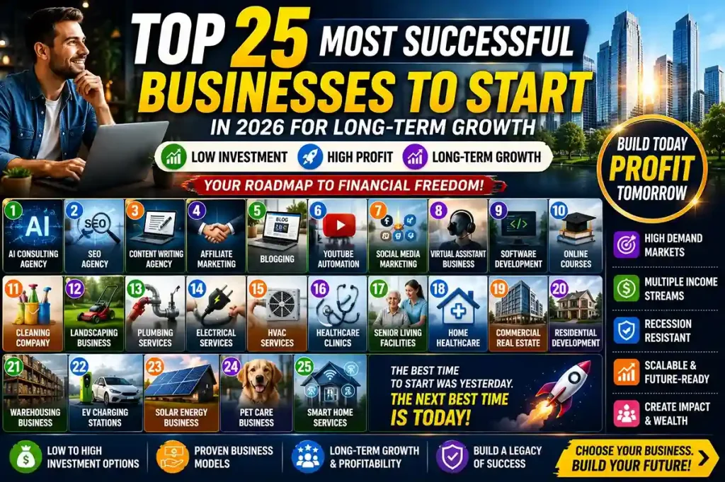 25 Most Successful Businesses to Start in 2026