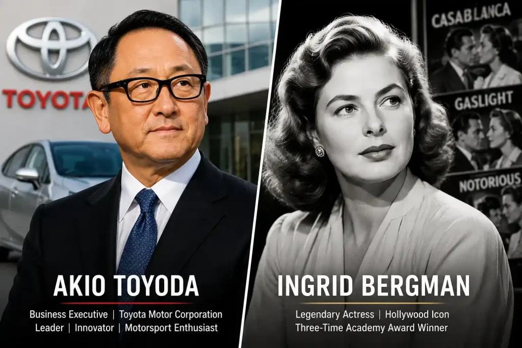 Akio Toyoda and Ingrid Bergman