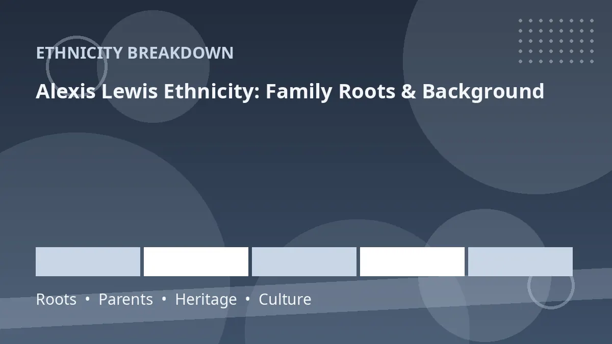 Stylized editorial graphic illustrating Alexis Lewis's Jewish heritage and family background