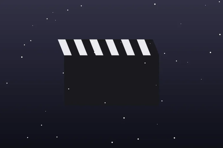 Stylized editorial illustration of a film clapperboard, representing actress Alia Shawkat