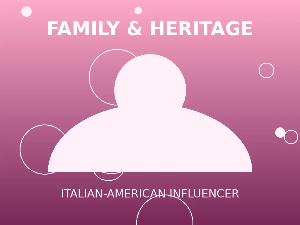 Stylized editorial graphic showing Alix Earle's Italian-American family heritage with Italian flag motifs