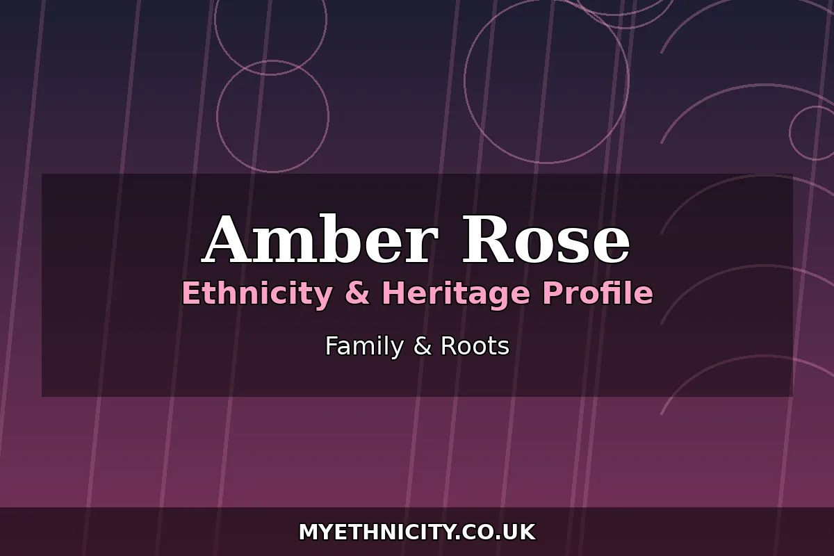Stylized editorial graphic with Cape Verdean, Irish and Italian motifs representing Amber Rose's mixed ethnicity and family heritage