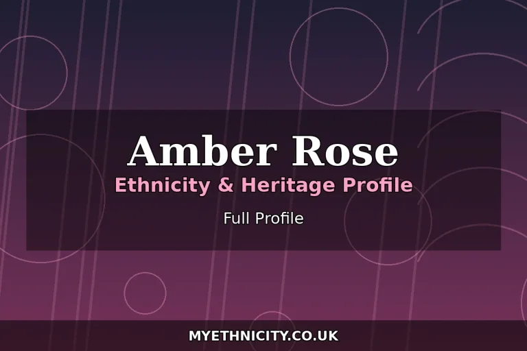 Stylized editorial featured graphic representing Amber Rose's mixed ethnicity and Cape Verdean heritage