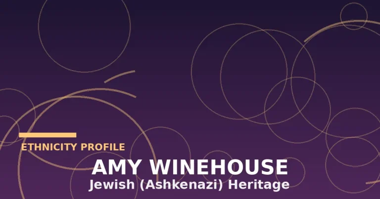 Stylized editorial illustration of a Star of David and jazz music motifs representing Amy Winehouse's Jewish heritage
