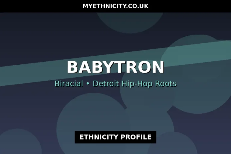 Stylized editorial title graphic for the BabyTron ethnicity profile