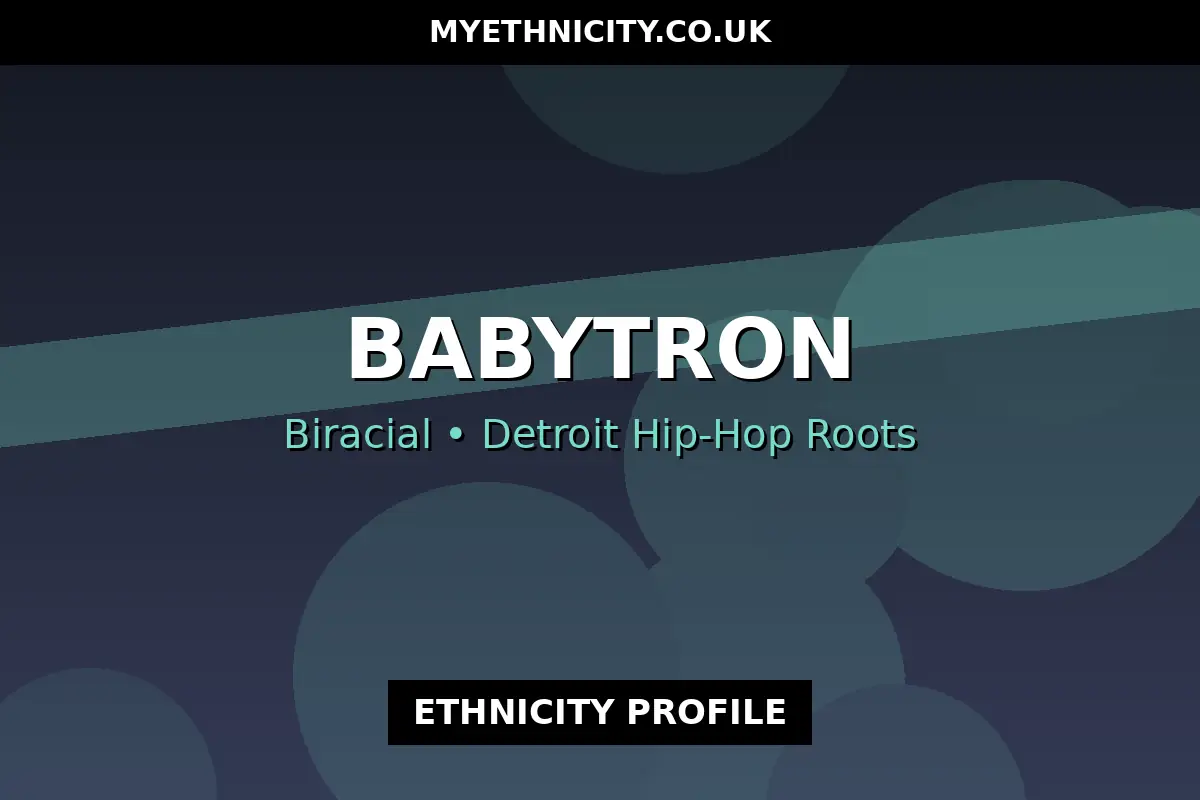 Stylized editorial title graphic for the BabyTron ethnicity profile