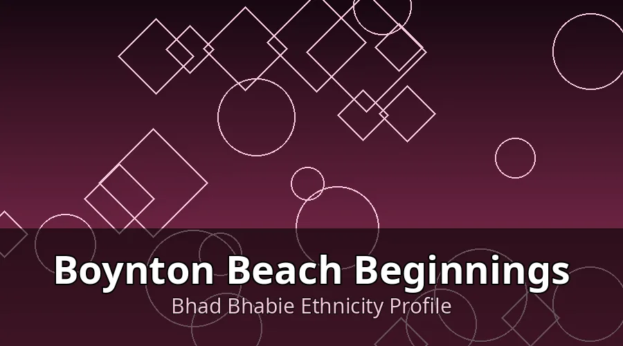 Editorial graphic representing Bhad Bhabie's Boynton Beach Florida beginnings with bold geometric patterns