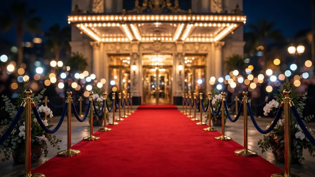 Celebrities on a red carpet