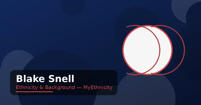 Stylized editorial graphic with baseball motif in navy and red for the Blake Snell ethnicity article featured image