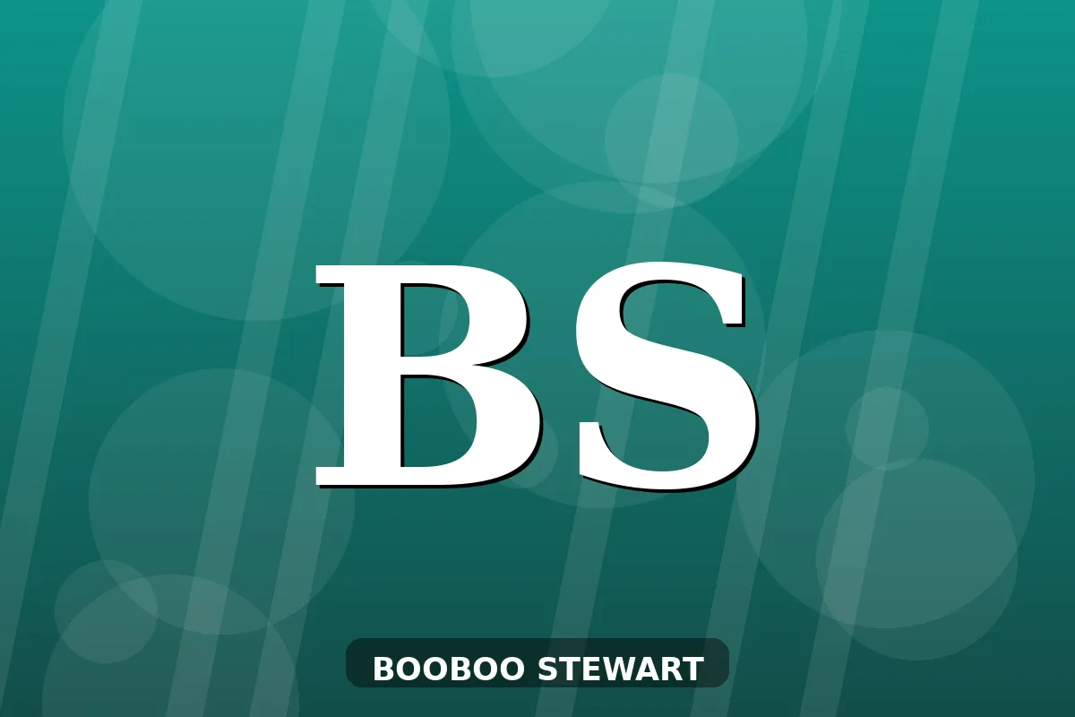 Stylized editorial graphic about Booboo Stewart's multiracial ethnicity and family heritage