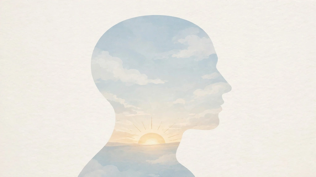 Conceptual illustration of mental wellness with peaceful sky