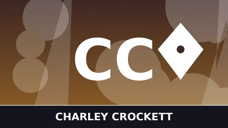 Stylized featured graphic for the Charley Crockett ethnicity article with blues-themed design and CC monogram