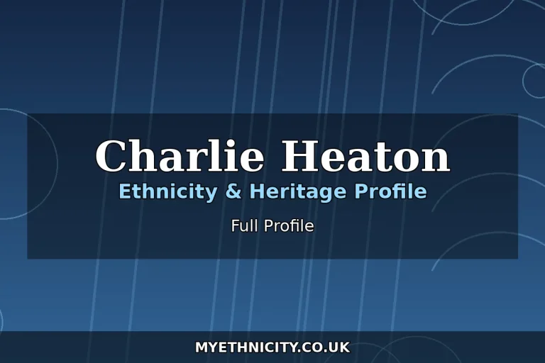Stylized editorial portrait graphic for Charlie Heaton ethnicity profile