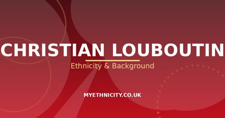 Stylized editorial graphic on Christian Louboutin's ethnicity and family background