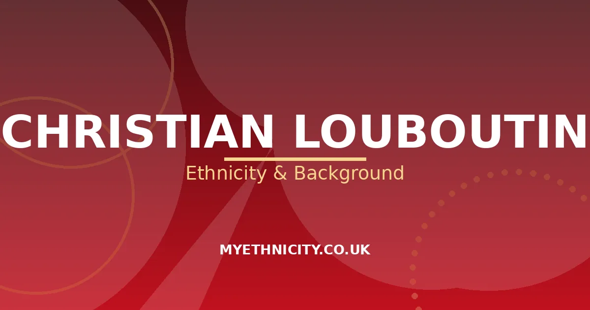 Stylized editorial graphic on Christian Louboutin's ethnicity and family background