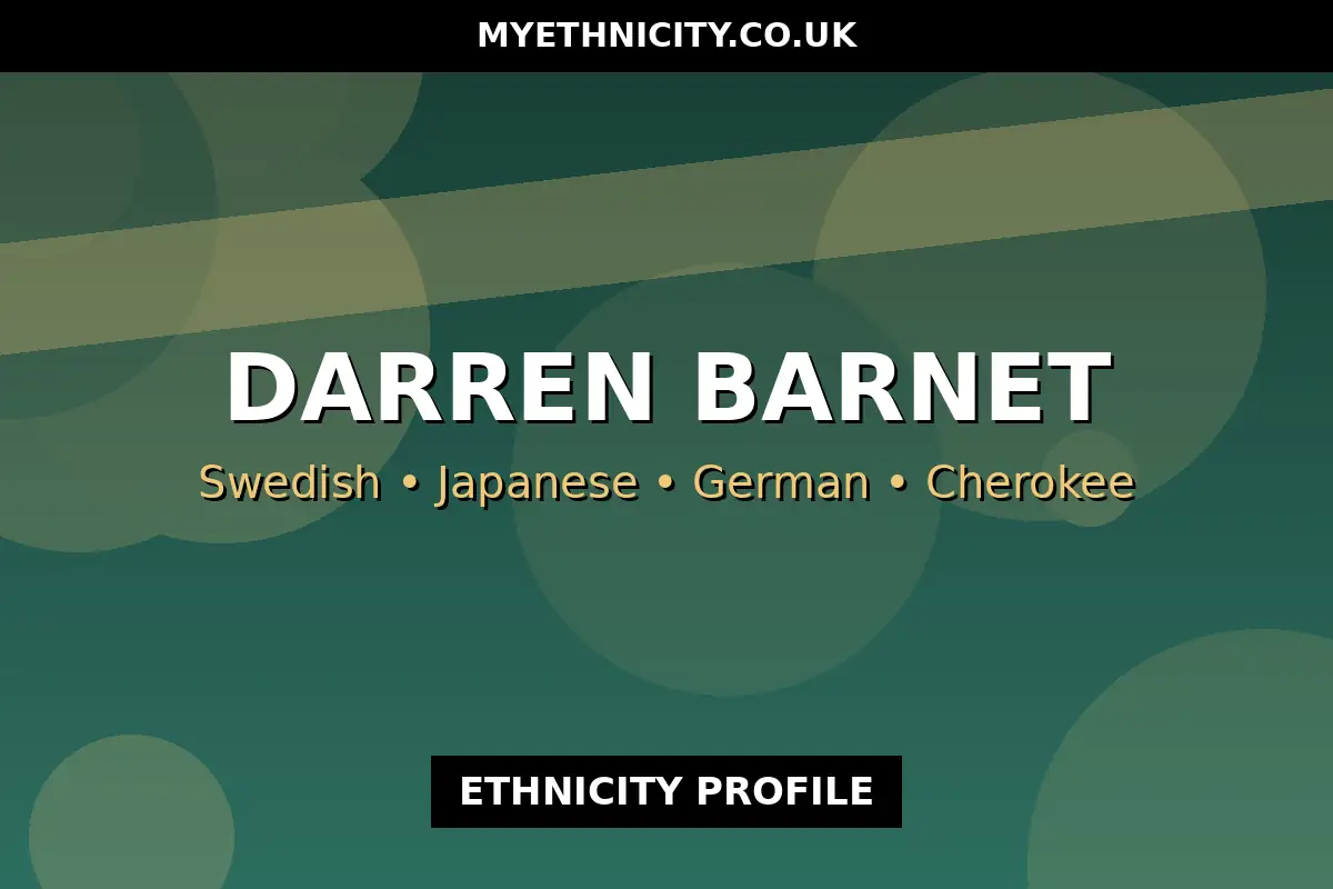 Stylized editorial title graphic for the Darren Barnet ethnicity profile