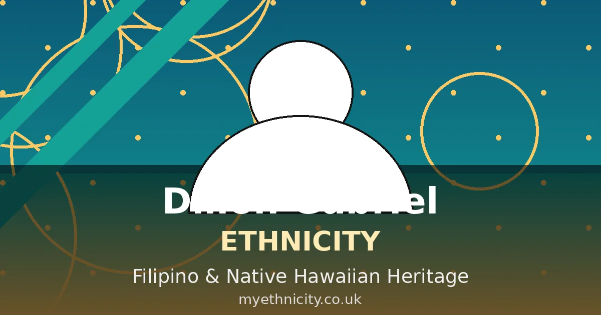 Stylized editorial portrait graphic of Dillon Gabriel with Filipino and Native Hawaiian cultural motifs