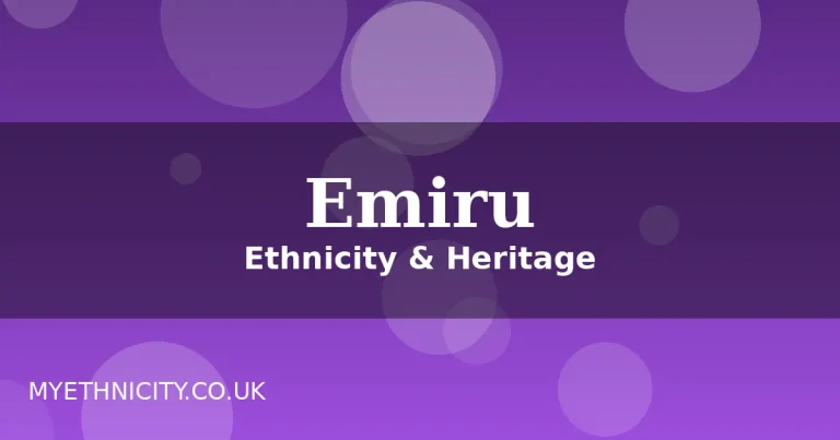 Stylized featured graphic for the Emiru ethnicity article with purple gradient design