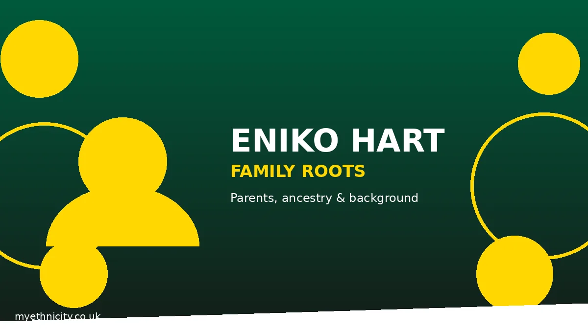 Eniko Hart family roots and Jamaican heritage, stylized editorial illustration