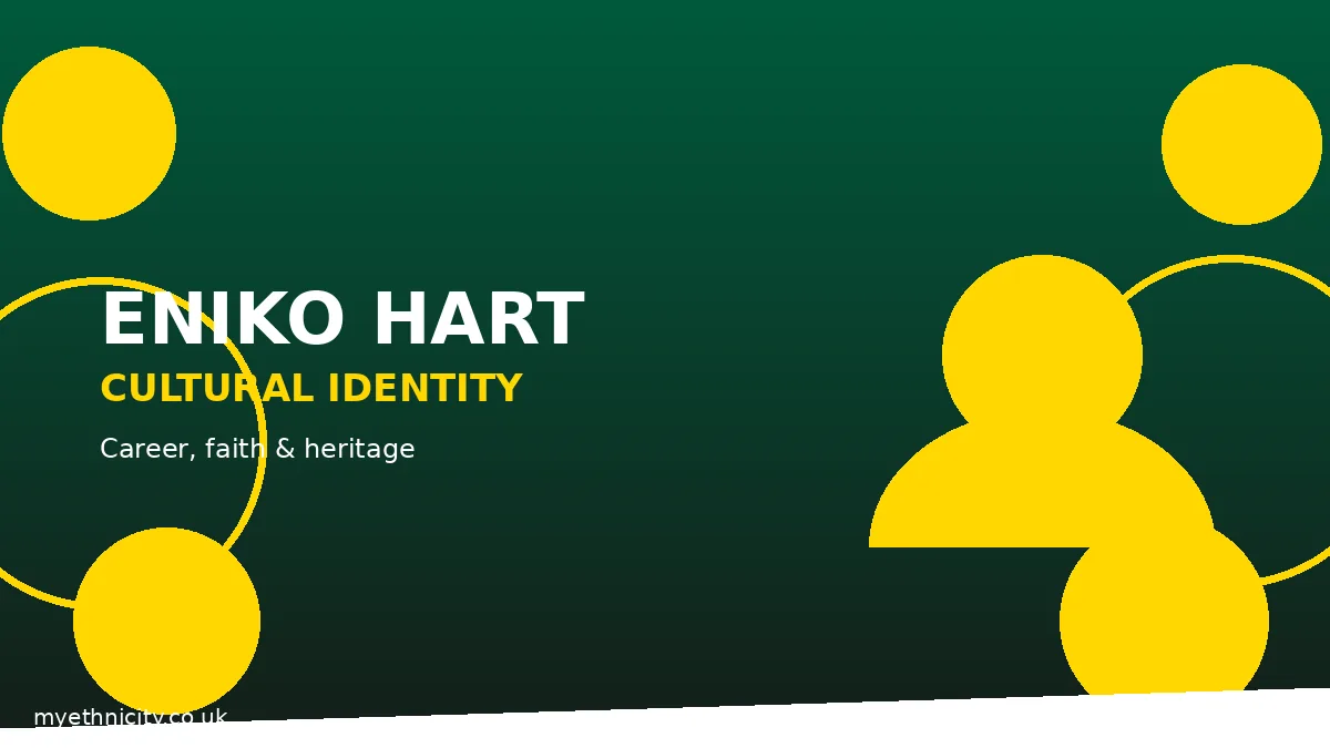 Eniko Hart career and cultural identity, stylized editorial illustration