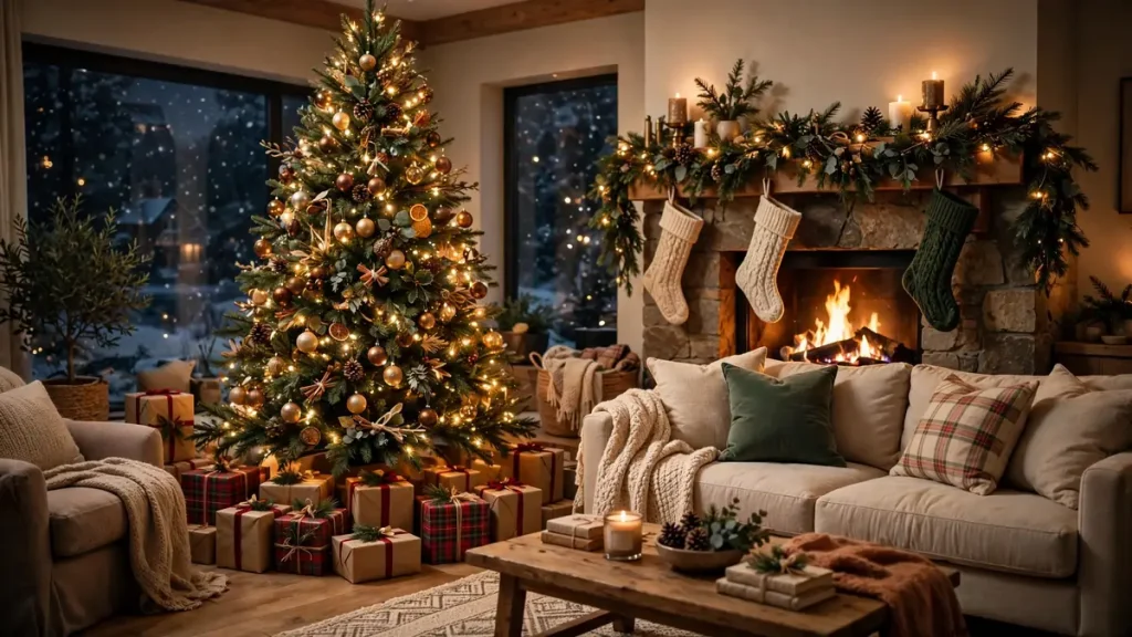 Cozy Christmas living room