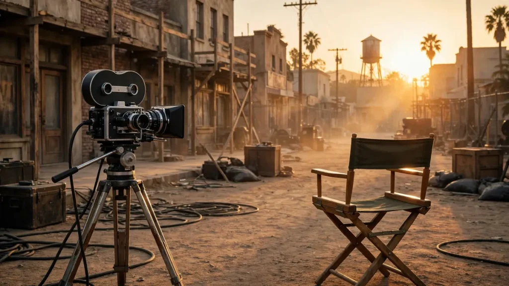 Vintage Hollywood film set