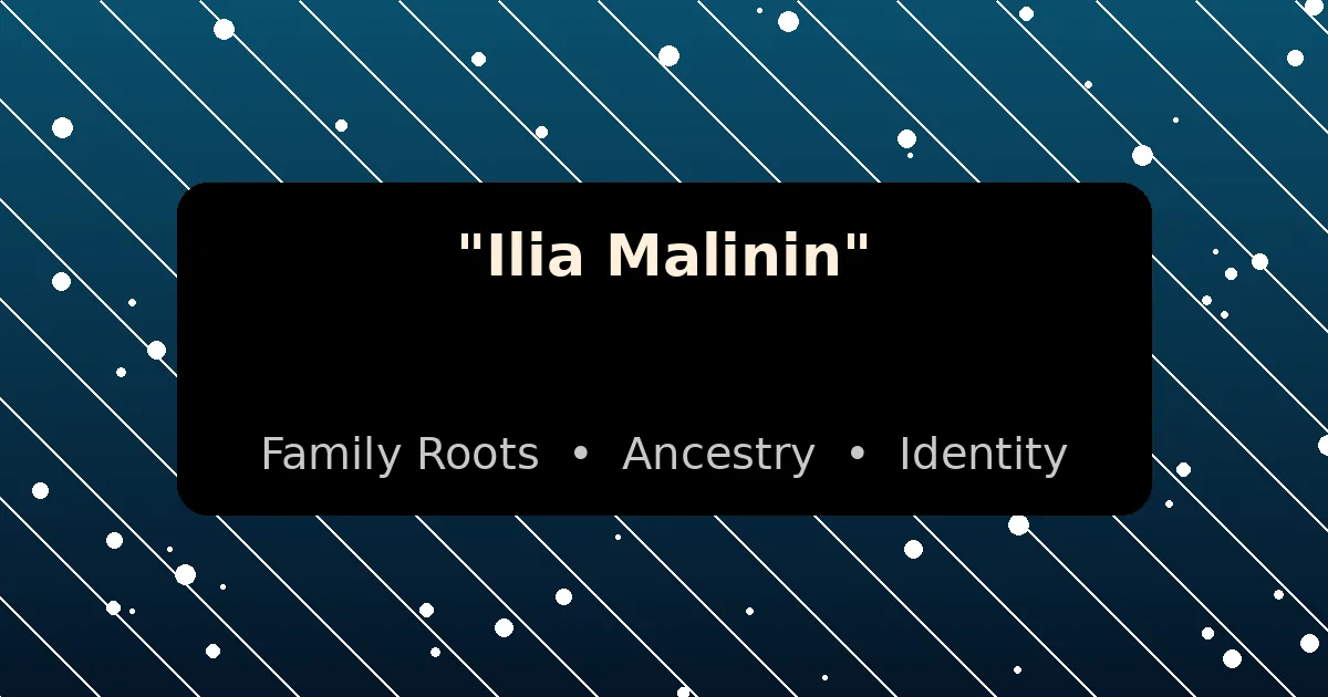 Abstract stylized graphic with Ilia Malinin's name highlighting his Russian ethnicity and American nationality