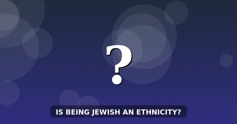 Editorial graphic asking is being Jewish an ethnicity, with abstract cultural design