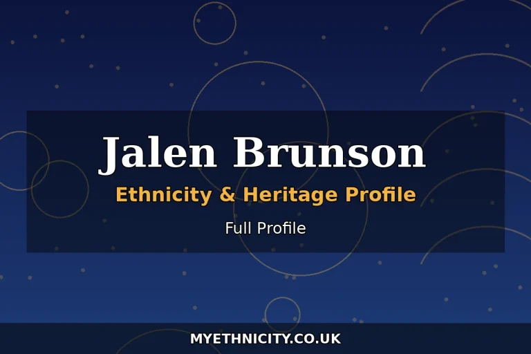 Stylized editorial featured graphic representing Jalen Brunson's ethnicity and Jamaican-American heritage