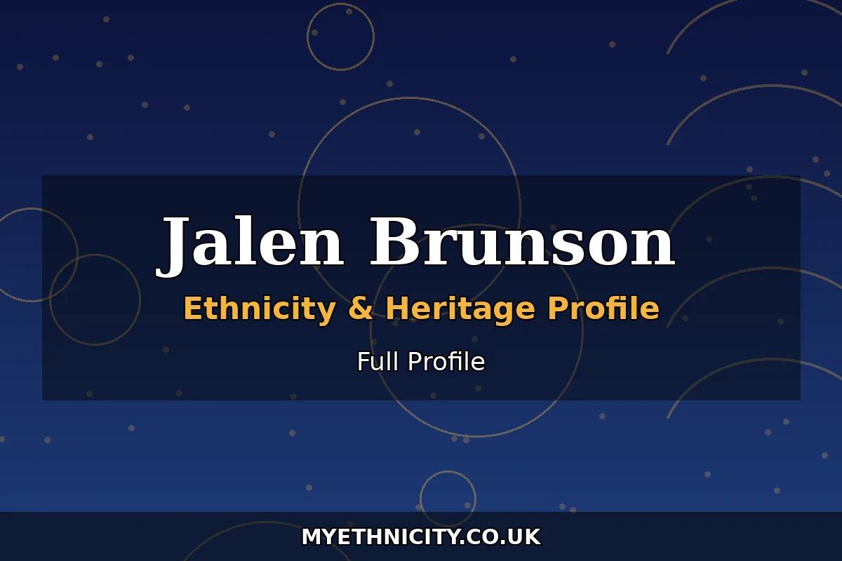 Stylized editorial featured graphic representing Jalen Brunson's ethnicity and Jamaican-American heritage