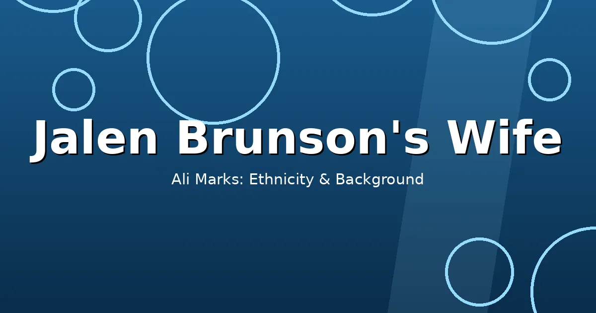 Stylized editorial graphic showing Ali Marks' background and ethnicity