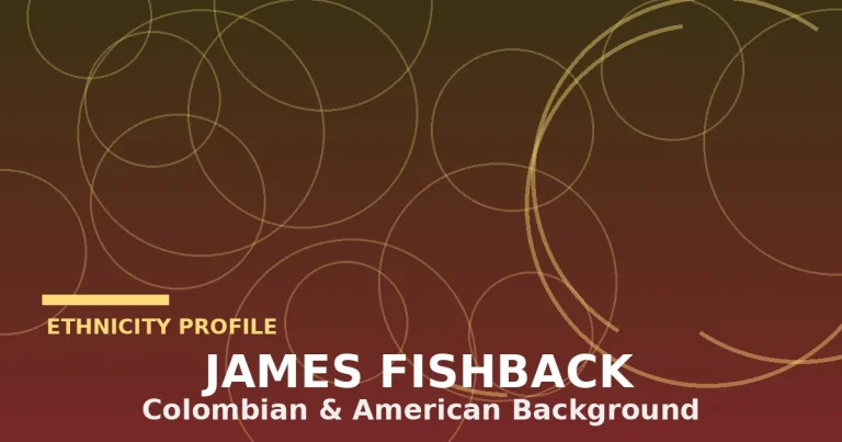 Stylized editorial illustration of Colombian and American flag motifs representing James Fishback's mixed heritage