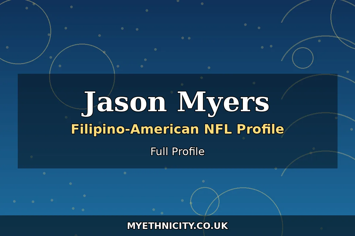 Stylized editorial portrait graphic for Jason Myers ethnicity profile