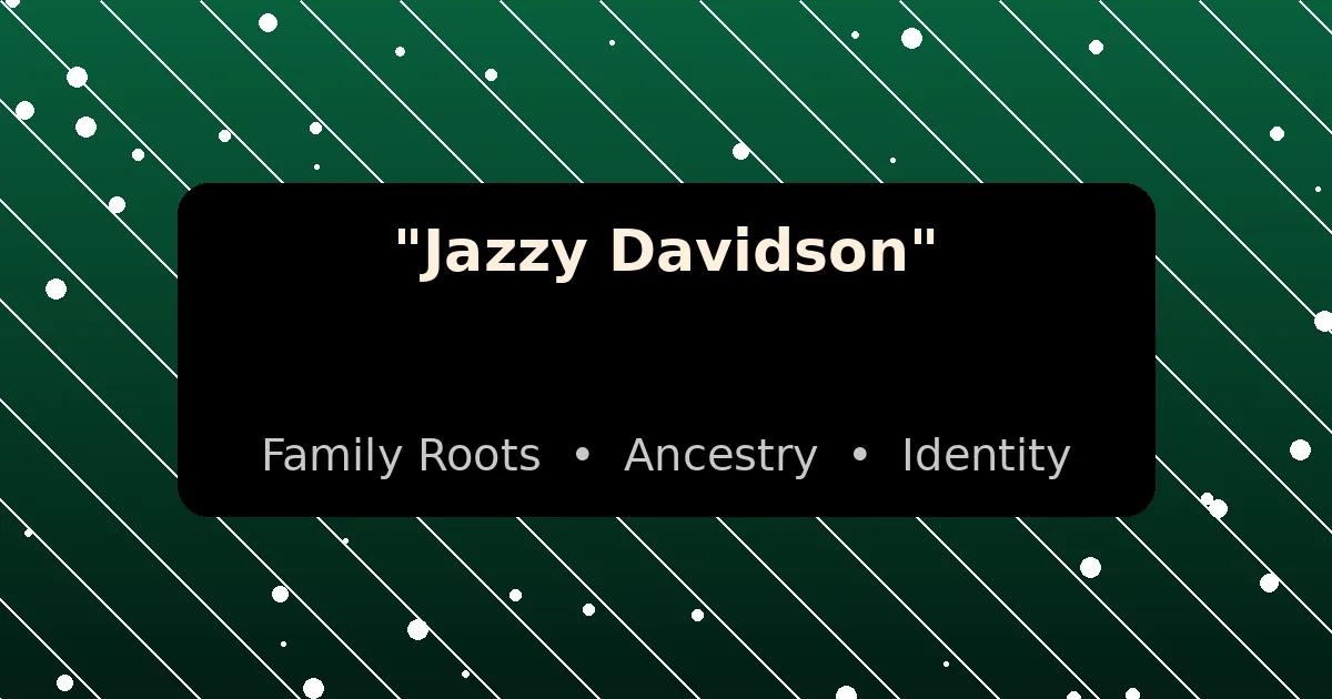 Abstract stylized graphic with Jazzy Davidson's name celebrating Nigerian Yoruba and African-American roots
