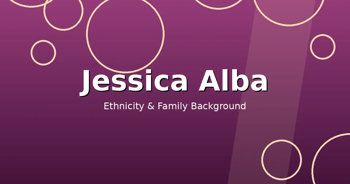 Stylized editorial graphic showing Jessica Alba's mixed Mexican and European heritage