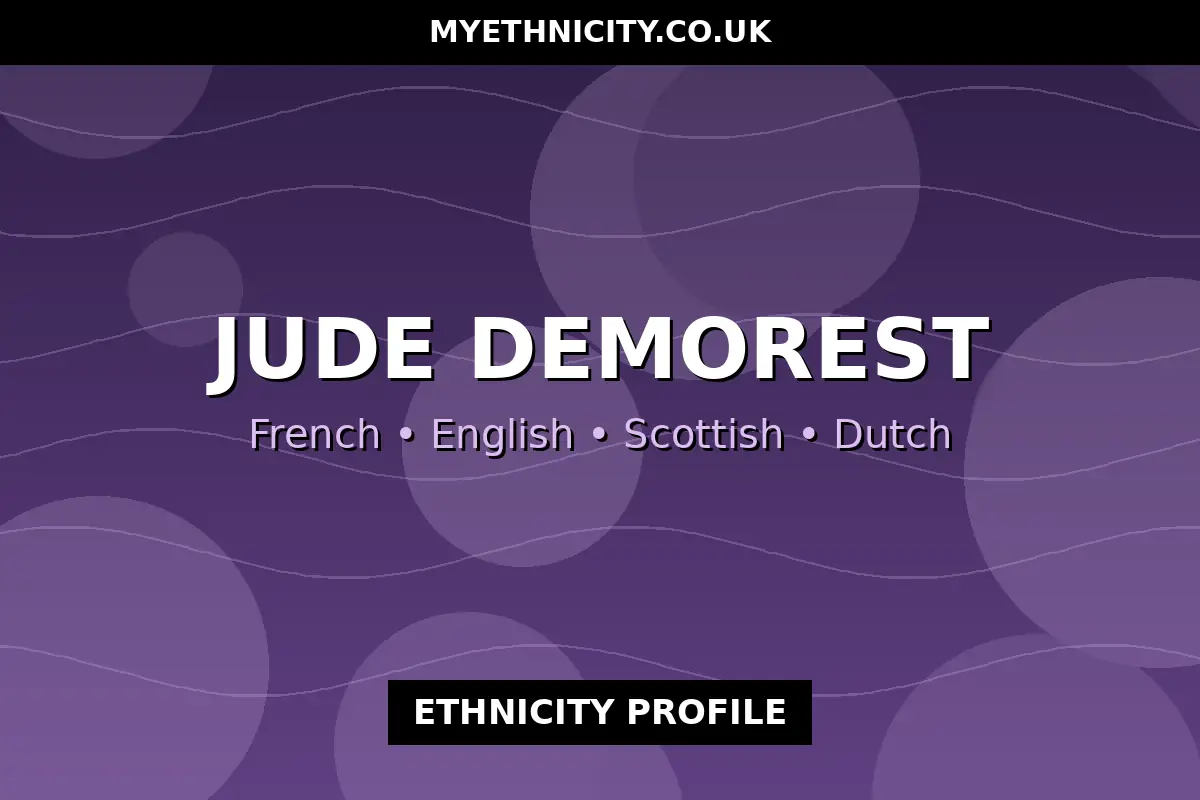 Stylized editorial graphic illustrating Jude Demorest's European ancestry and gospel music upbringing