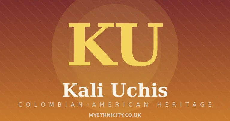 Stylized editorial graphic of Kali Uchis with Colombian-American heritage colors and monogram
