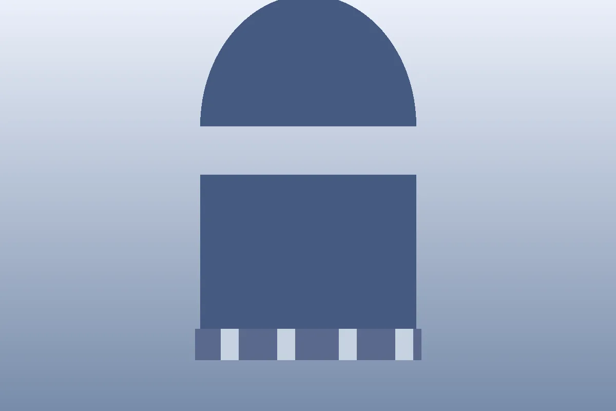 Stylized editorial illustration of a capitol dome and columns in soft tones, representing political advisor Katie Miller's Washington career