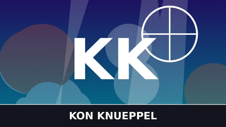 Stylized featured graphic for the Kon Knueppel ethnicity article with basketball motif and KK monogram