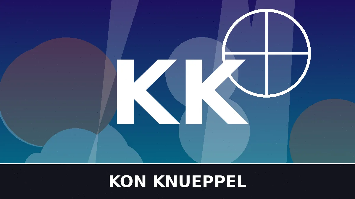 Stylized featured graphic for the Kon Knueppel ethnicity article with basketball motif and KK monogram