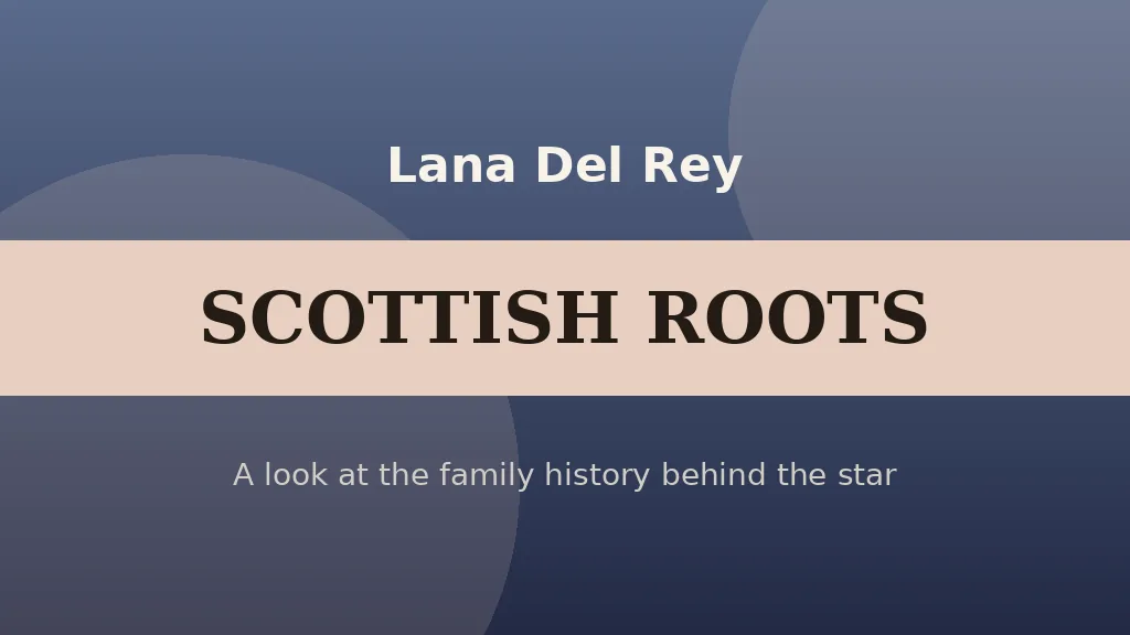 Editorial graphic on Lana Del Rey's Scottish roots and family background