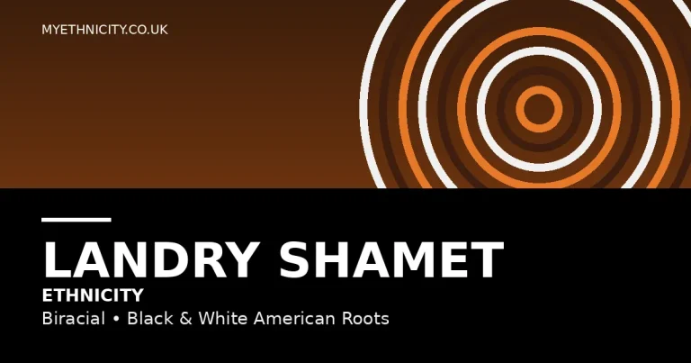 Featured image for Landry Shamet ethnicity article: stylized biracial heritage artwork with basketball motifs