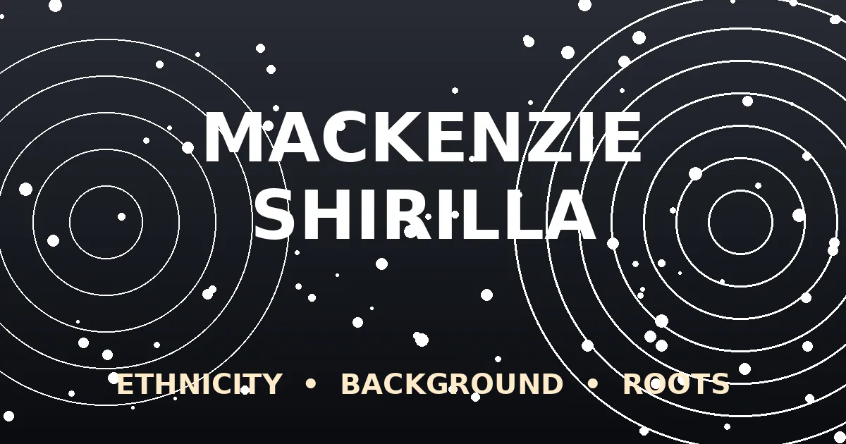 Stylized editorial graphic with Mackenzie Shirilla's name on a neutral gradient background representing her Ohio American background