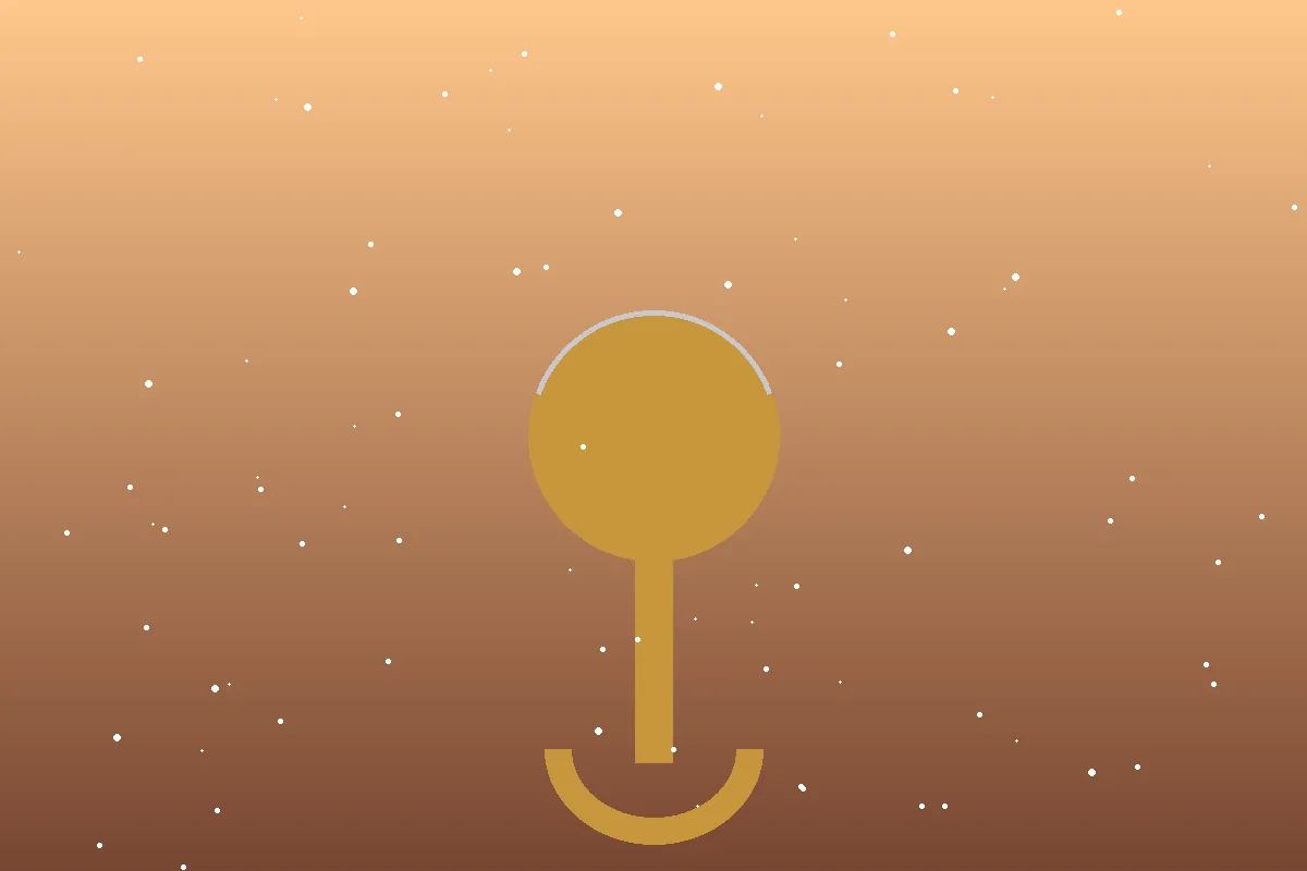 Stylized editorial illustration of a microphone over a Houston city skyline at dusk, representing rapper Megan Thee Stallion