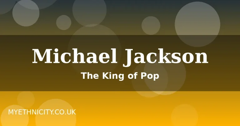 Stylized featured graphic for the Michael Jackson ethnicity article with gold gradient design