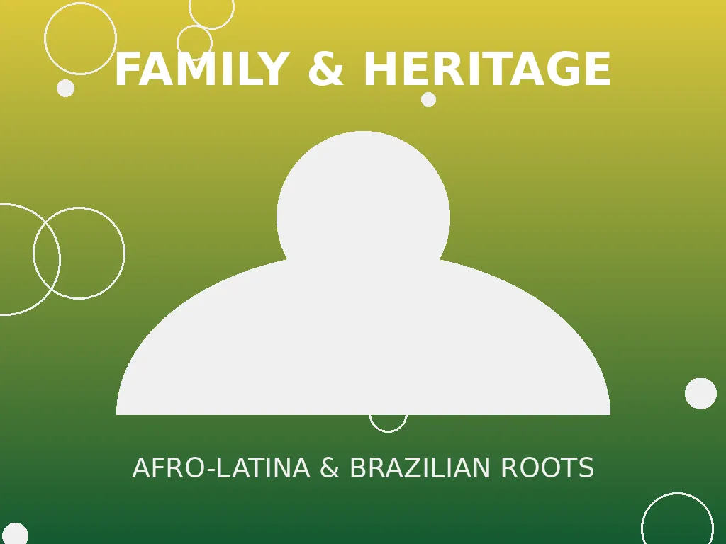 Stylized editorial illustration with Brazilian, Puerto Rican, and American heritage motifs representing Natalie Nunn's mixed ethnicity