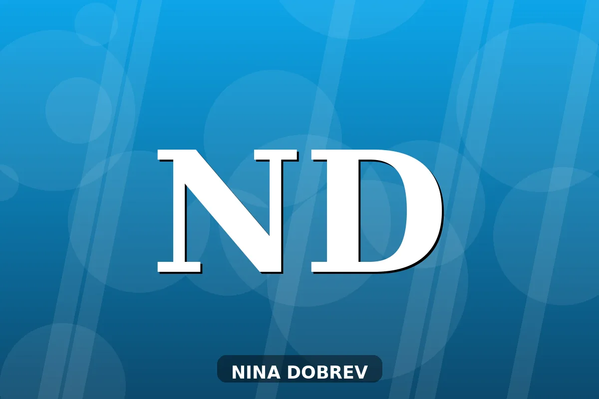 Stylized editorial graphic about Nina Dobrev's Bulgarian ethnicity and heritage