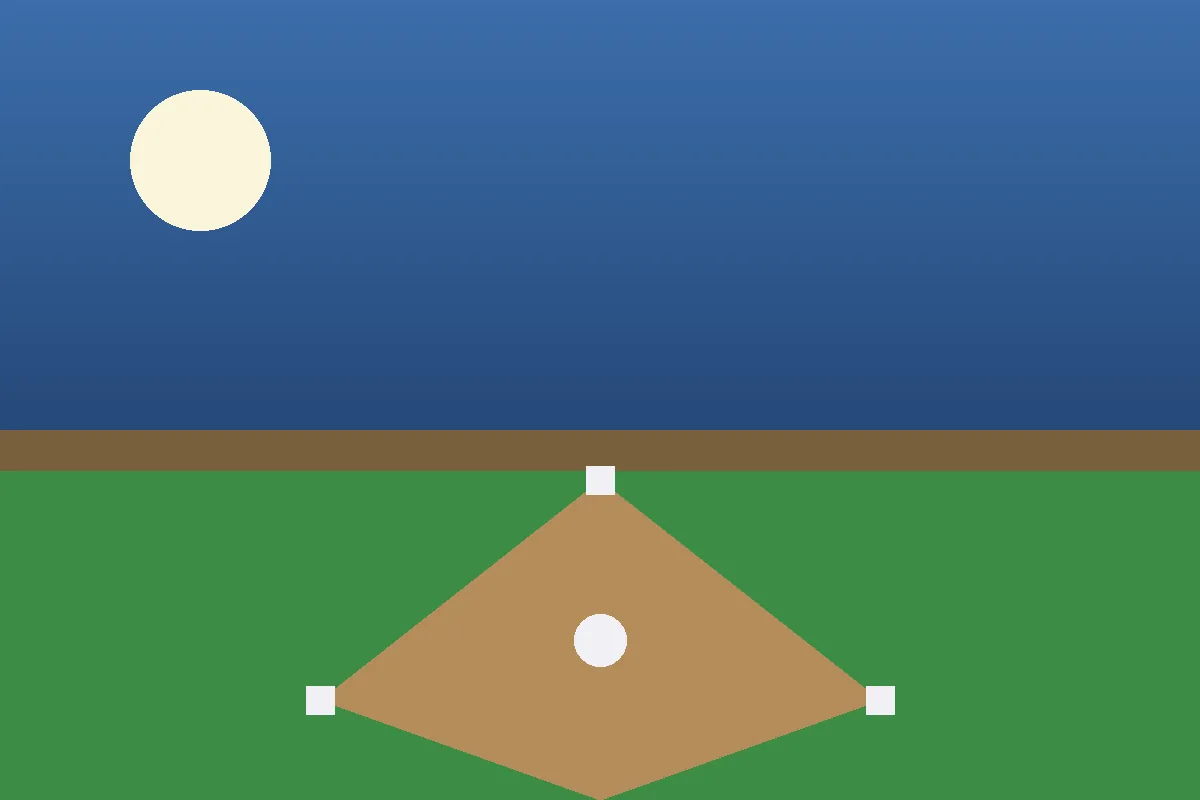 Abstract editorial graphic of a baseball stadium at dusk symbolizing Orion Kerkering's MLB career
