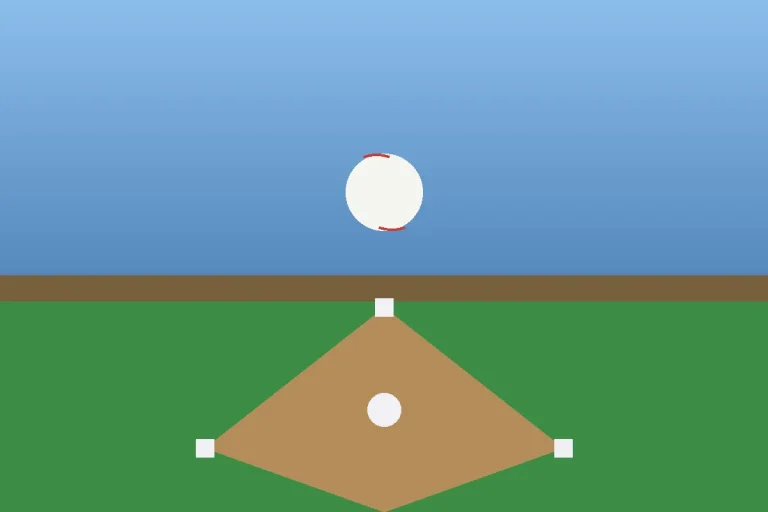 Stylized editorial illustration of a baseball diamond under a bright sky, representing Phillies pitcher Orion Kerkering